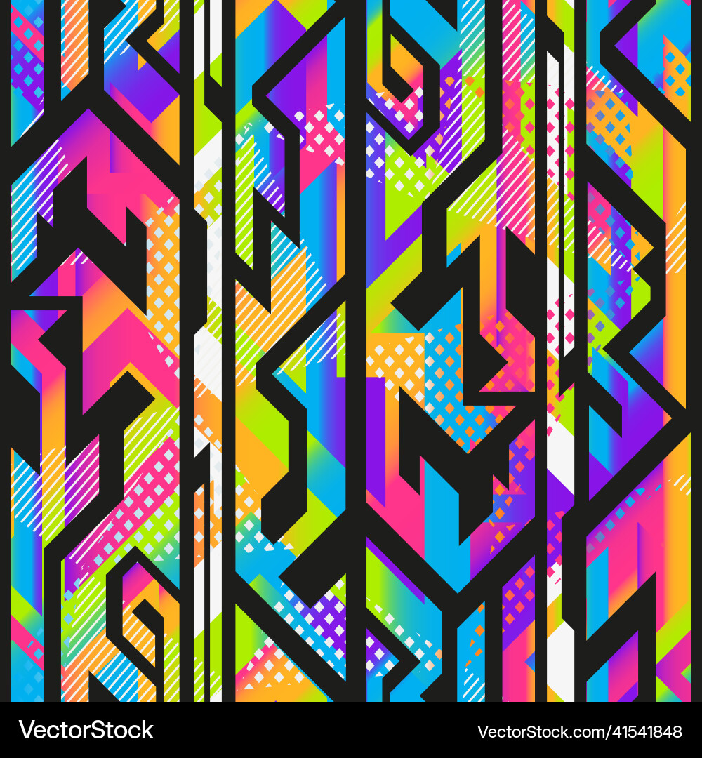 Rainbow Tech Abstract Pattern vector image