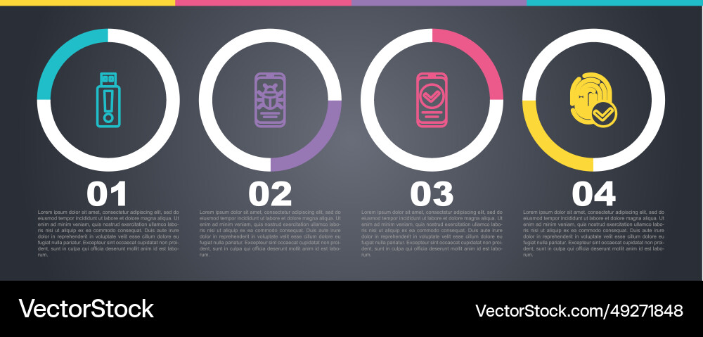 Set line usb flash drive system bug on mobile Set line usb flash drive system bug on mobile vector image