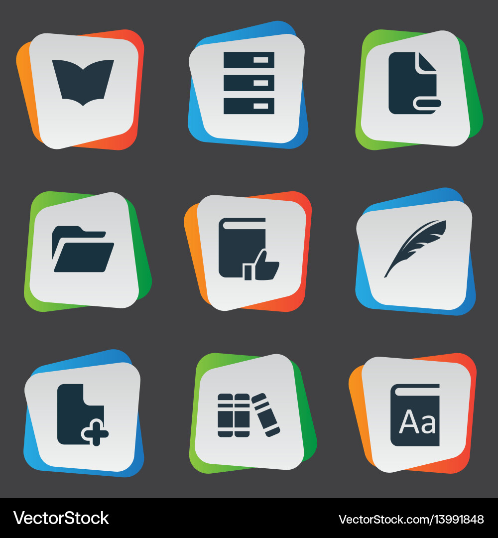 Set of simple reading icons vector image