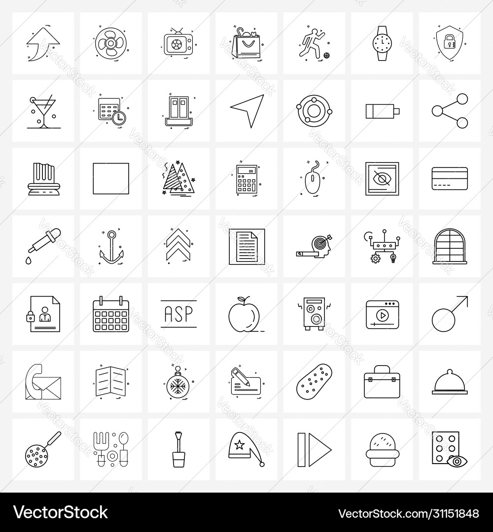 Simple set 49 line icons such as games items Vector Image