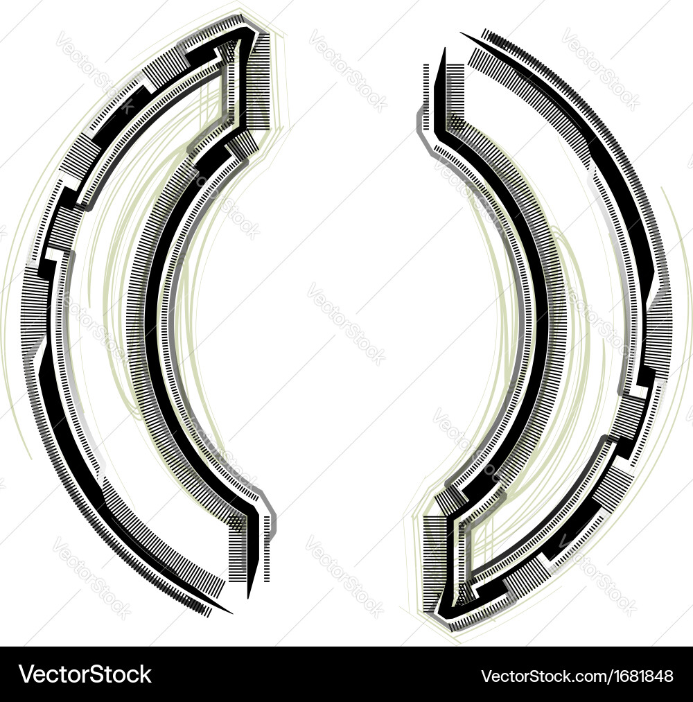 Technological font parenthesis symbol Vector Image