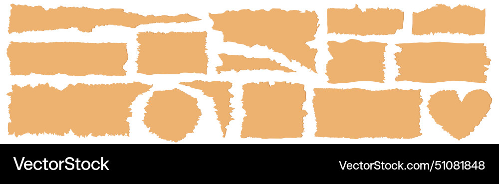 Torn paper edges set defferent shape Vector Image