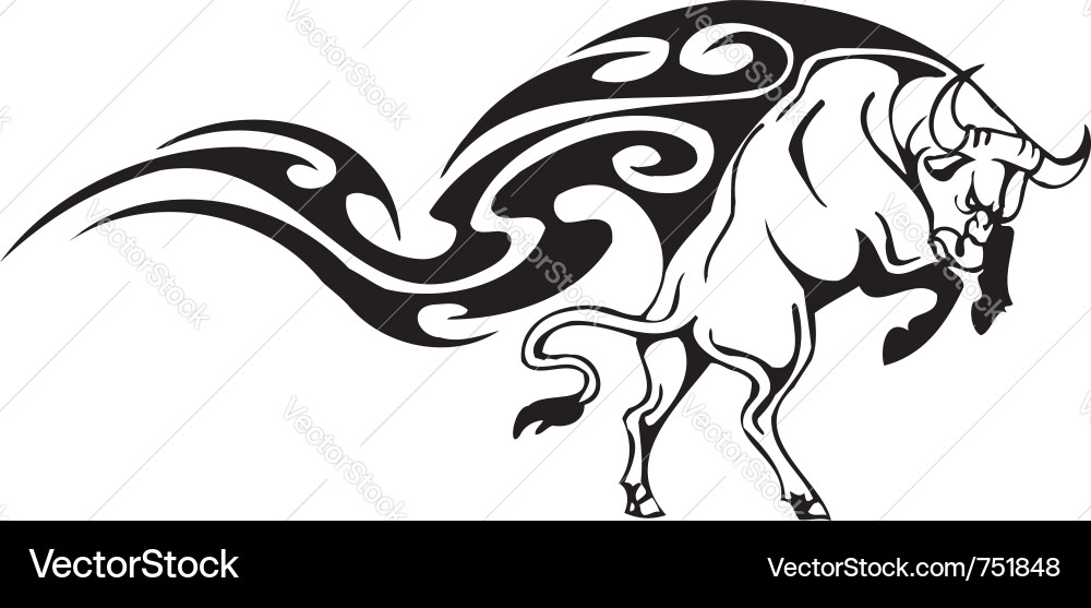Tribal Bull - Fierce Strength Vector Image