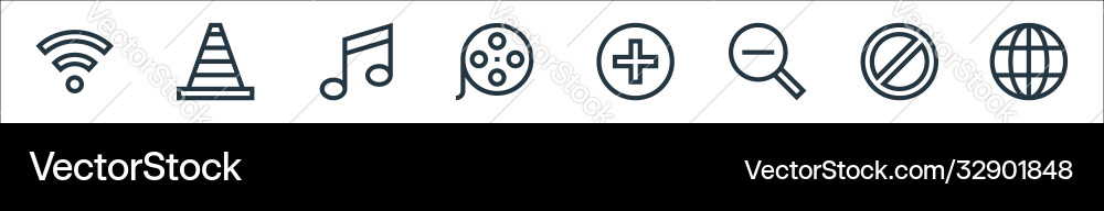Web essentials line icons linear set quality Web essentials line icons linear set quality vector image