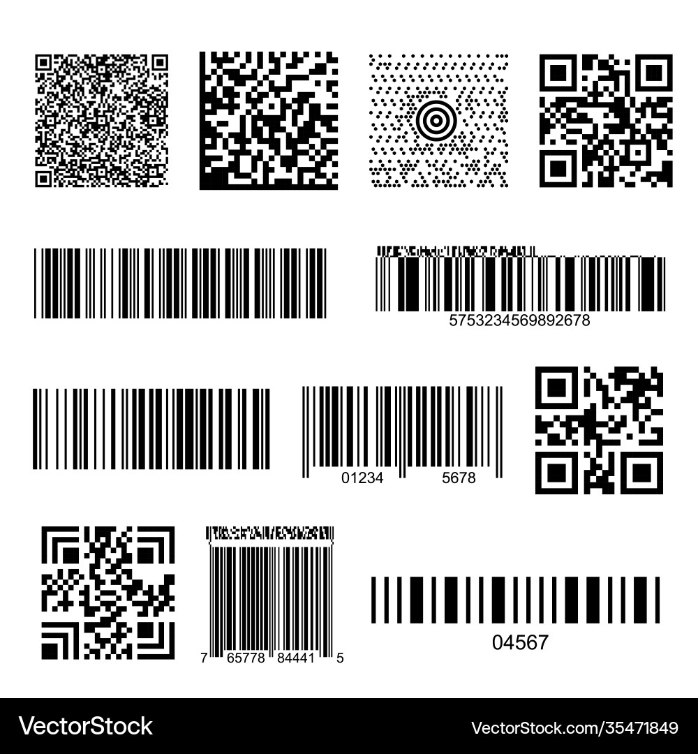 Barcode & QR Code Set vector image
