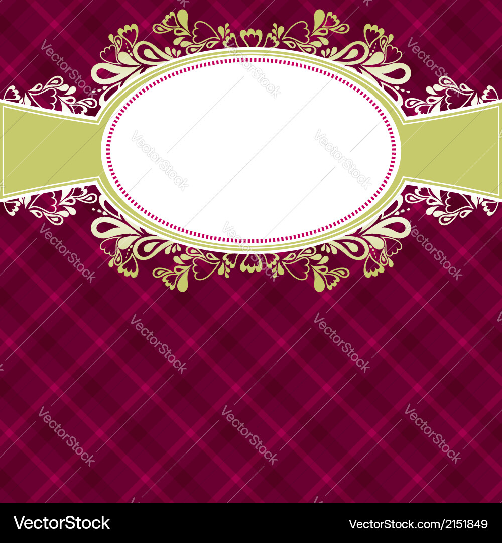 Checked red background with label Vector Image