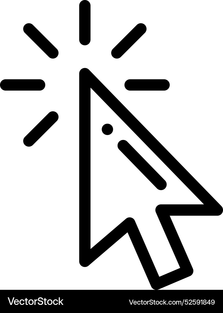 Click icon thin linear style design isolated Click icon thin linear style design isolated vector image