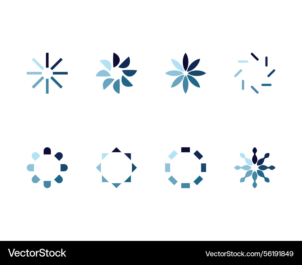 Collection loading bar status icon set of loaded vector image