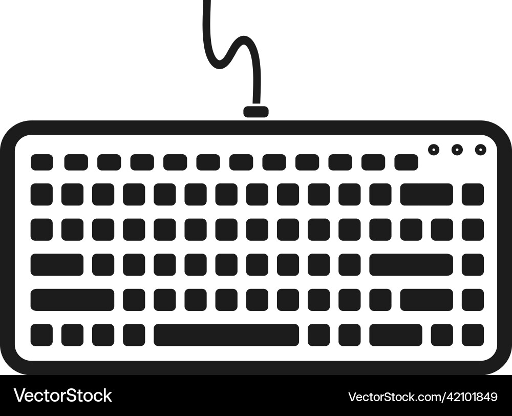Computer keyboard icon flat style eps vector image