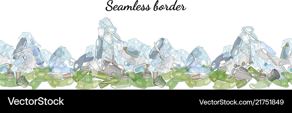 Different types of garbage in the form Vector Image