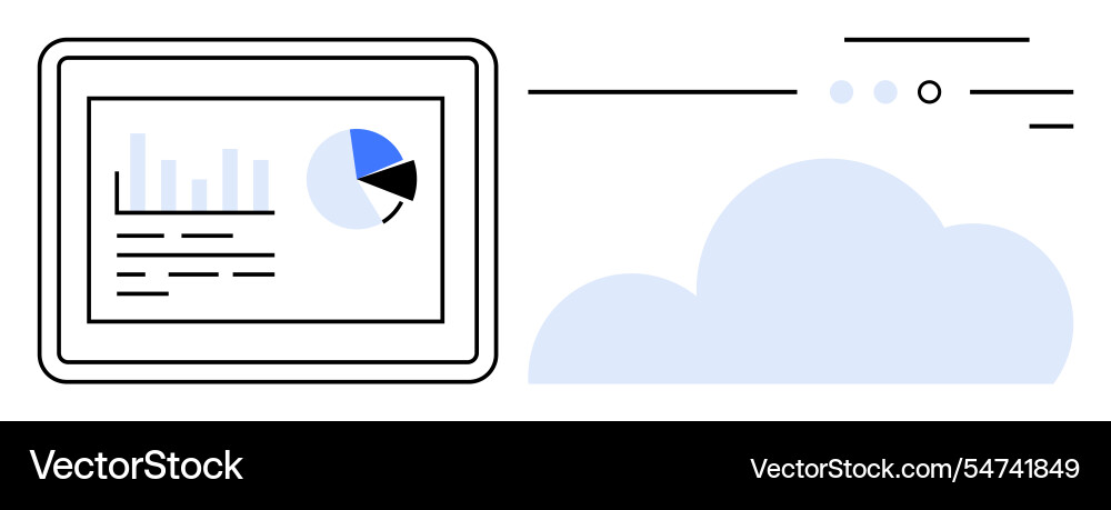 Digital data dashboard and cloud technology Digital data dashboard and cloud technology vector image