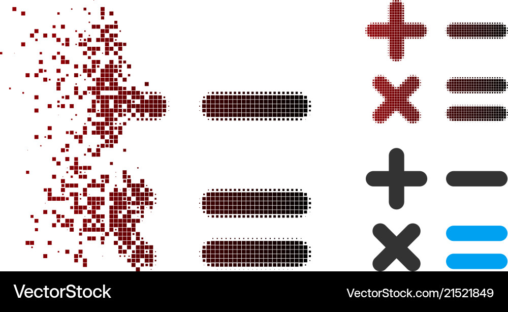 Disintegrating pixel halftone calculator icon Disintegrating pixel halftone calculator icon vector image