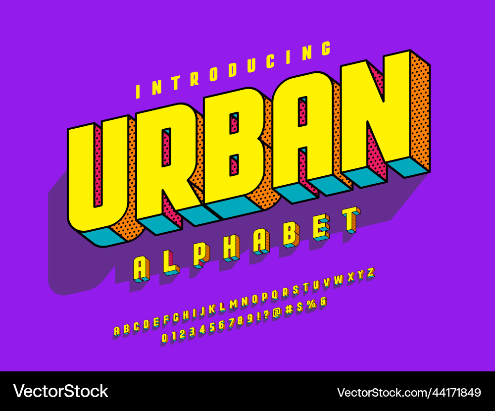 Dynamic 3D Alphabet vector image