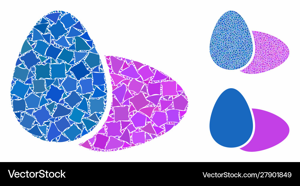 Eggs mosaic icon bumpy items Vector Image