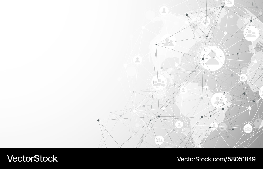 Global Network Connections & Data Vector Image
