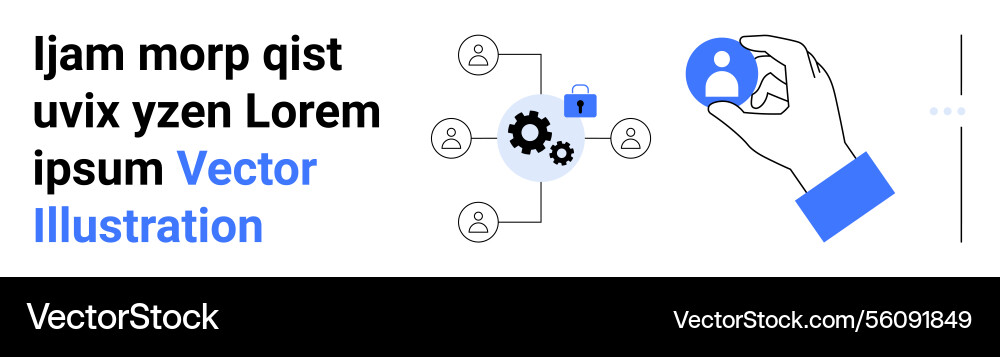 Hand selecting user profile icon with connected Hand selecting user profile icon with connected vector image