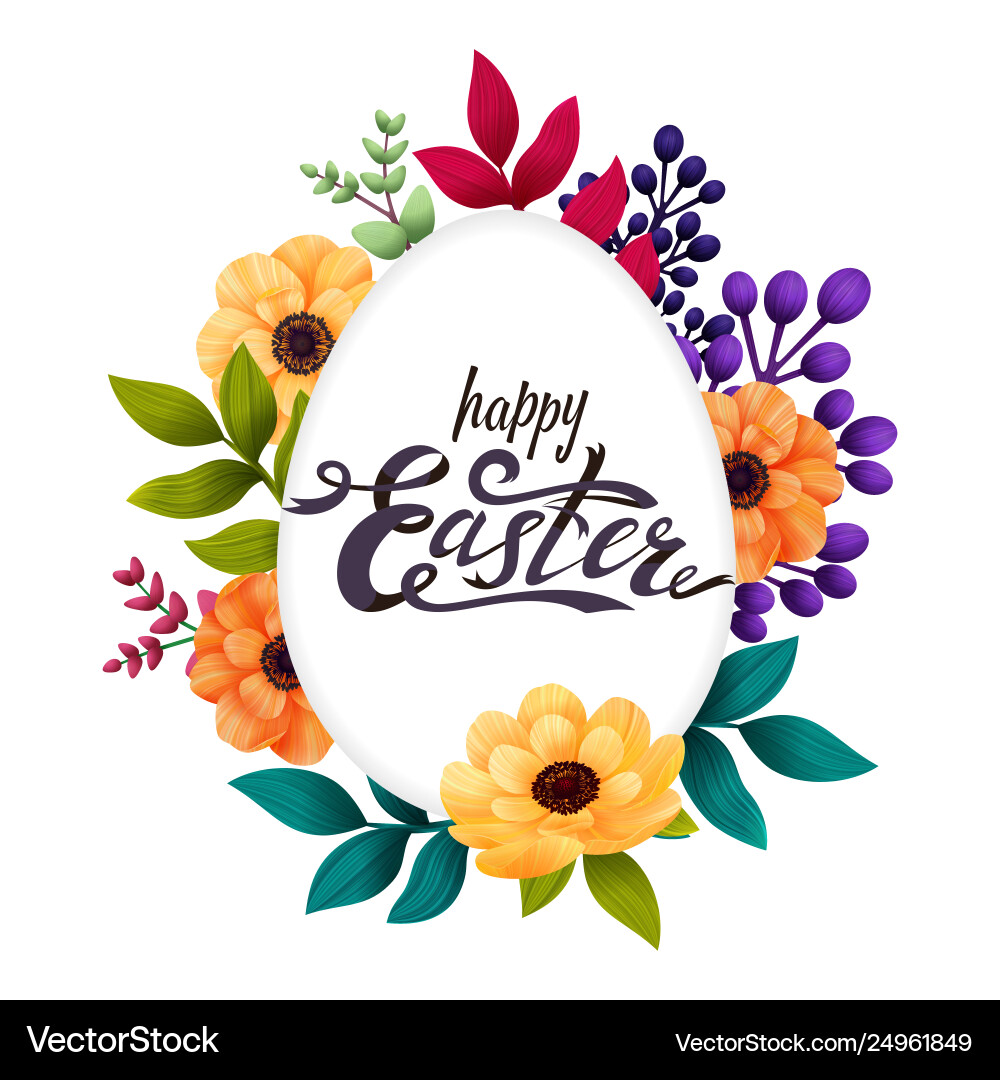 Happy easter greeting card calligraphic lettering Happy easter greeting card calligraphic lettering vector image
