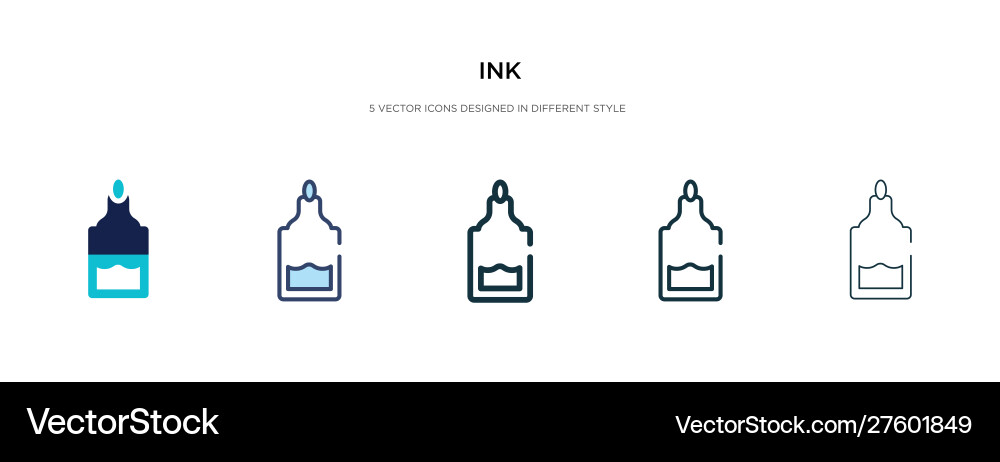 Ink icon in different style two colored Ink icon in different style two colored vector image