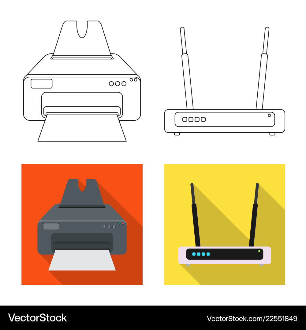 Isolated object of laptop and device logo set vector image