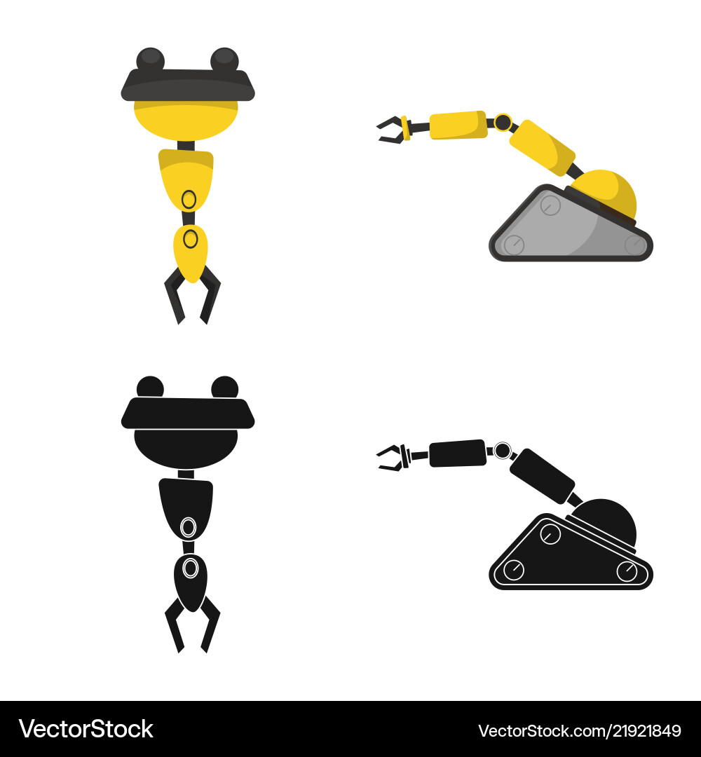 Isoliertes Objekt von Roboter und Fabrik-Icon-Set Isoliertes Objekt von Roboter und Fabrik-Icon-Set vektorbild