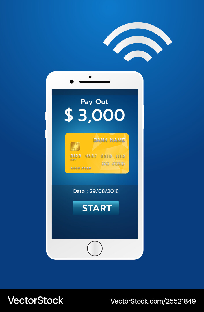 Mobile payment concept smartphone with processing Vector Image