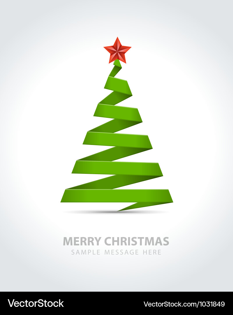 Paper Christmas Tree vector image