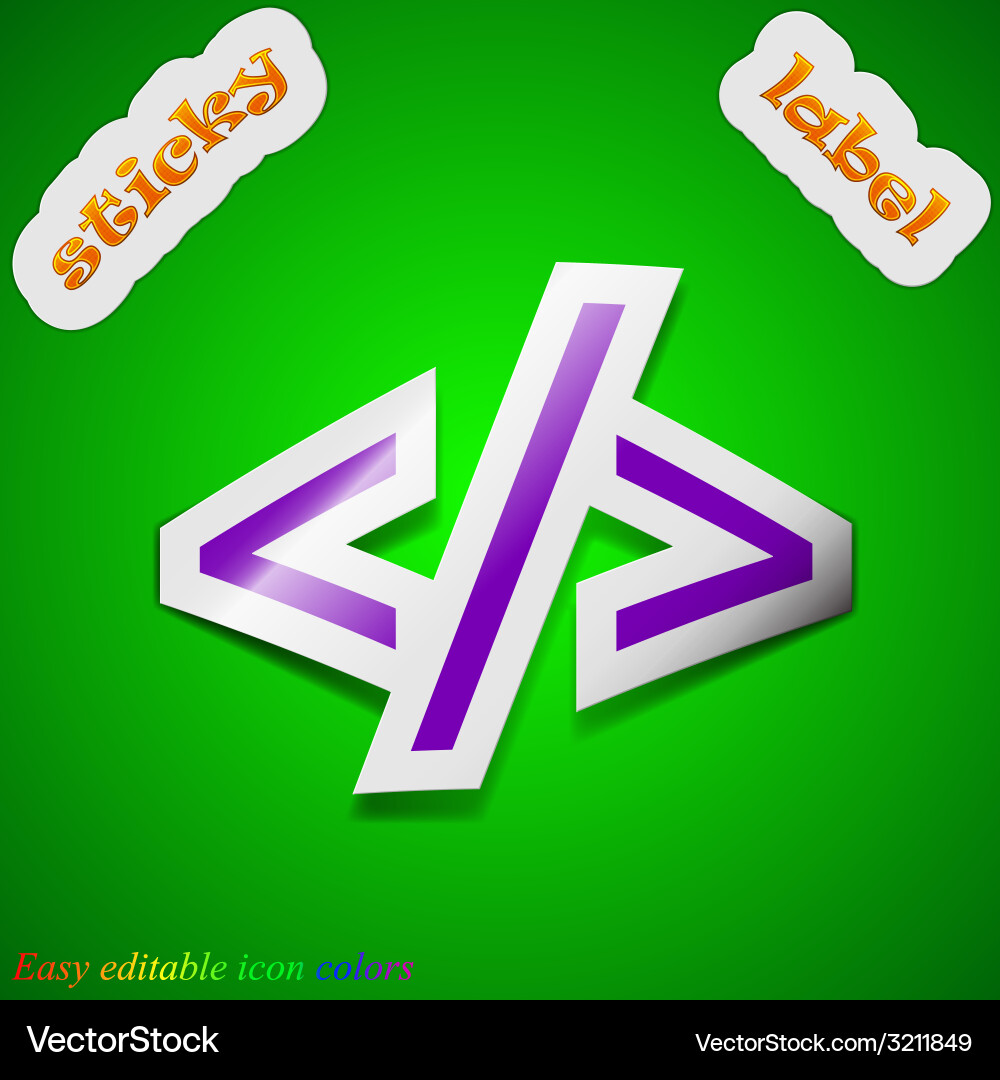 Programming code icon sign symbol chic colored vector image