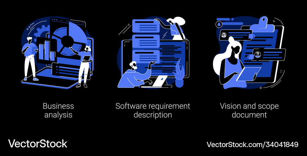 Project development specifications abstract Project development specifications abstract vector image