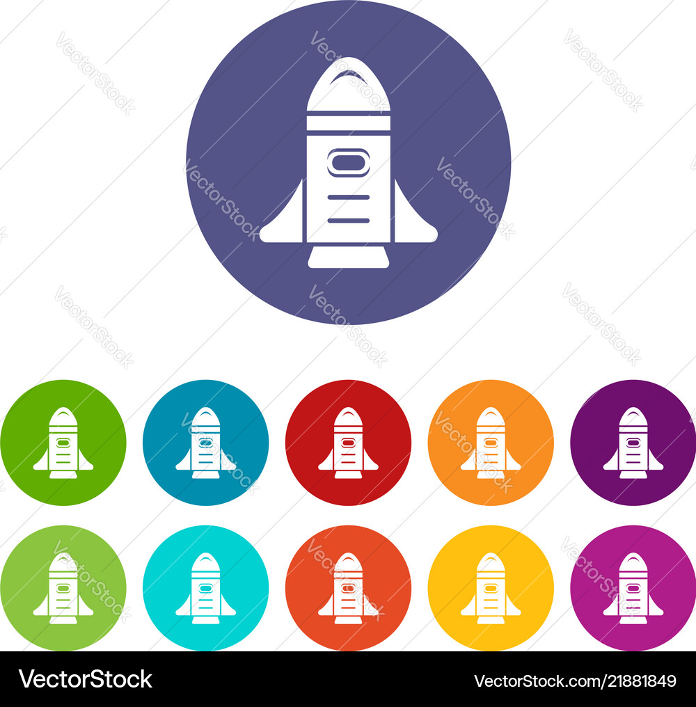 Rocket speed icons set color Rocket speed icons set color Vector Image