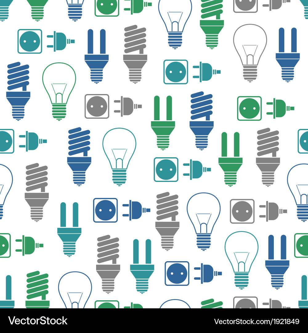 Seamless pattern with bulbs and socket vector image