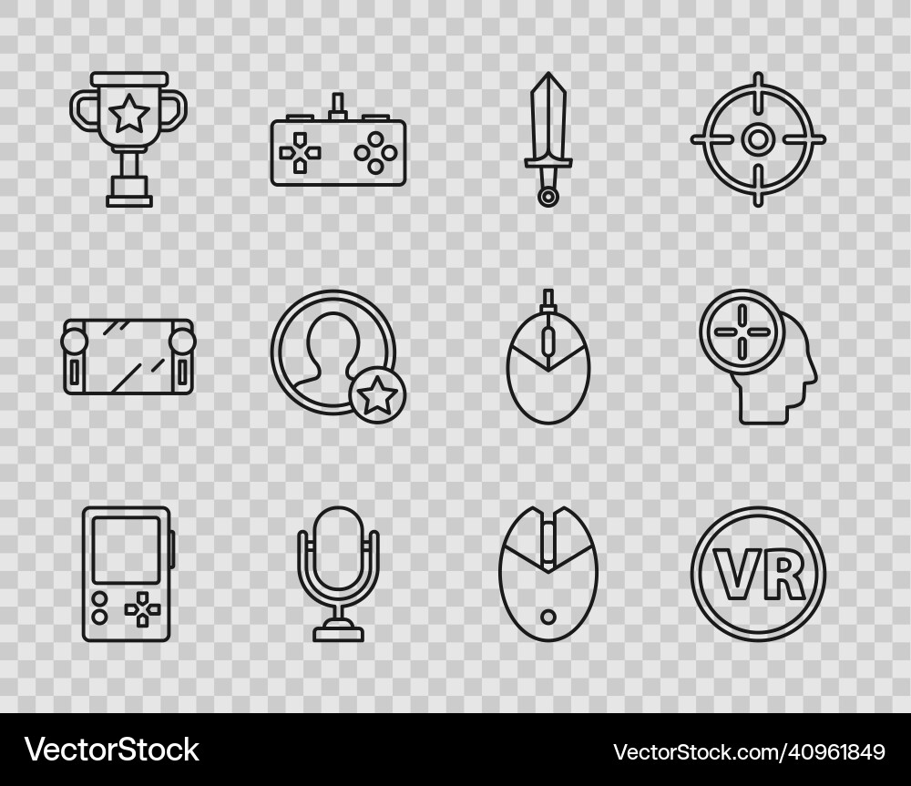 Set line portable video game console virtual Set line portable video game console virtual vector image