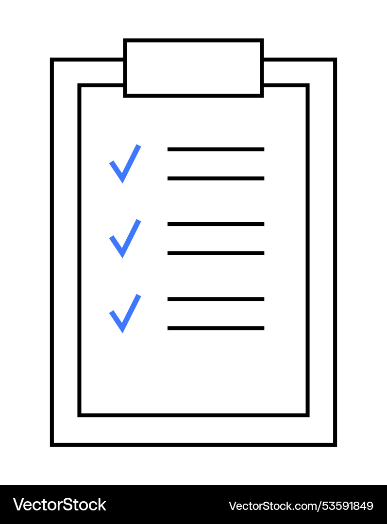 Simple checklist on a clipboard for task tracking Simple checklist on a clipboard for task tracking vector image