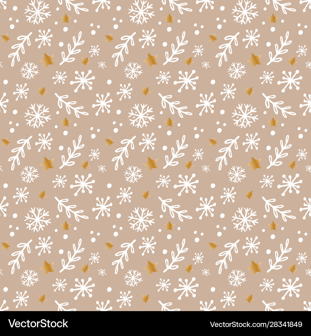 Snowflake pattern seamless winter texture vector image