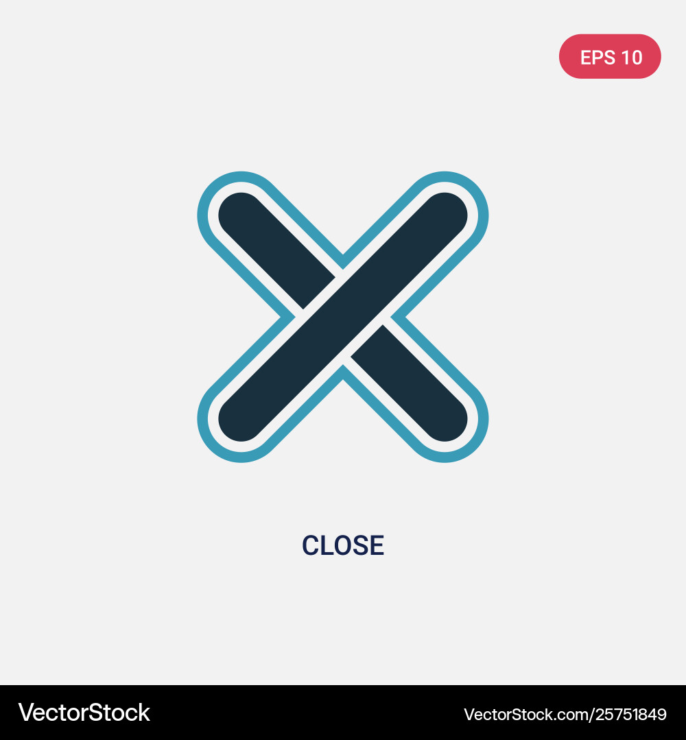 Two color close icon from user interface concept vector image