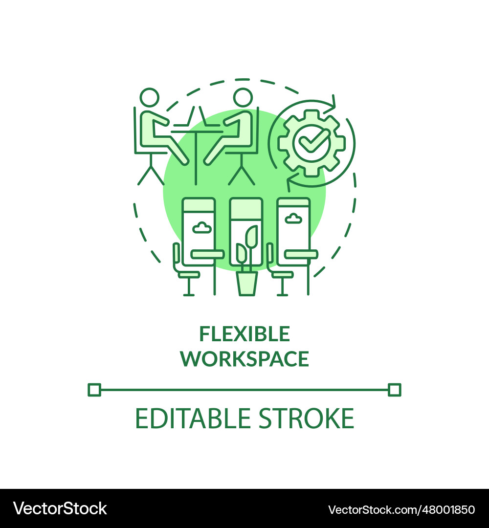 2d customizable flexible workspace line icon Vector Image