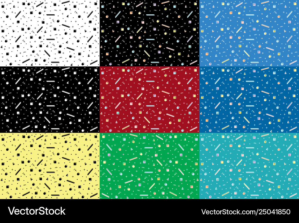 Abstract random colorful geometric shapes a set Vector Image