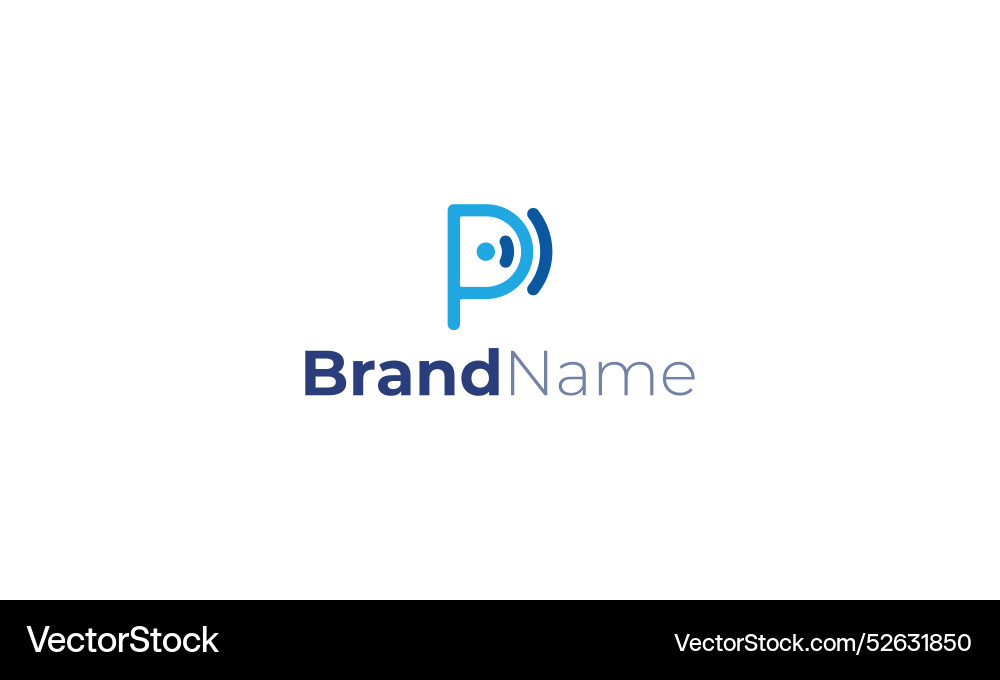Buchstaben p kreative Linie Kunst Strahlung Welle Logo Buchstaben p kreative Linie Kunst Strahlung Welle Logo vektorbild