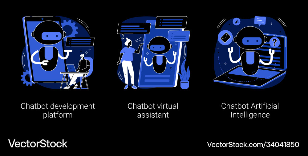 Chatbot programming abstract concept Chatbot programming abstract concept vector image
