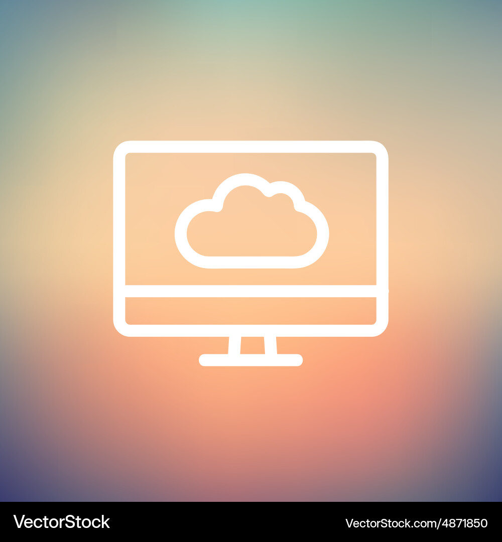 Cloud computing thin line icon vector image