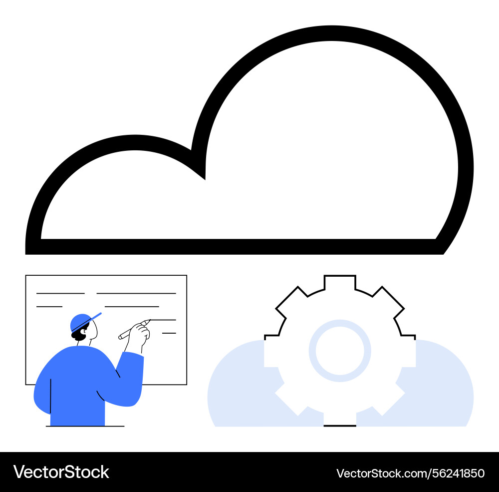 Cloud technology integration with data management Cloud technology integration with data management vector image