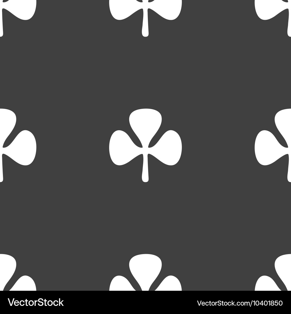 Clover sign seamless pattern on a gray background vector image