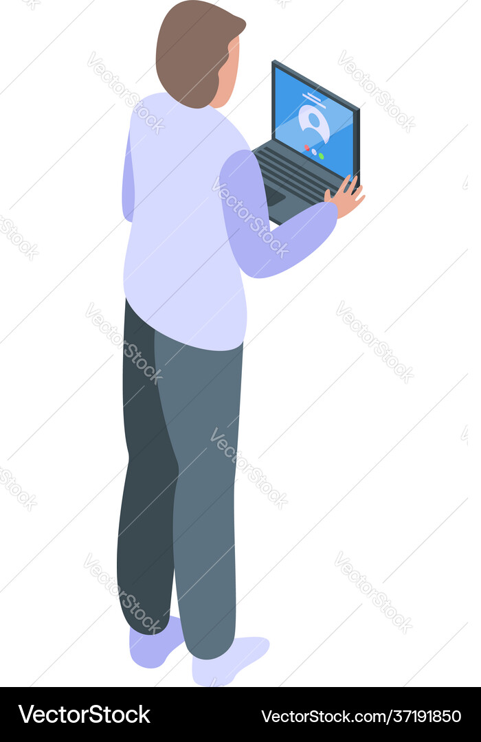 Computer interaction icon isometric style Vector Image