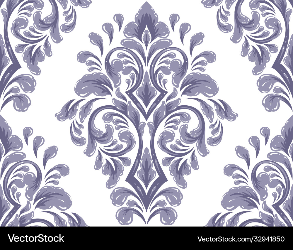 Damask seamless pattern element classical Damask seamless pattern element classical vector image