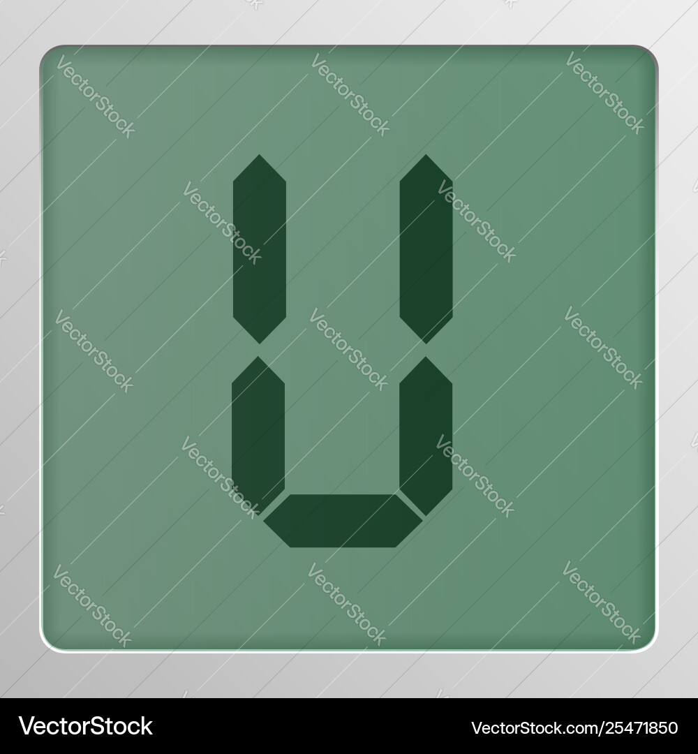 Digital character set typeface on a screen Digital character set typeface on a screen Vector Image