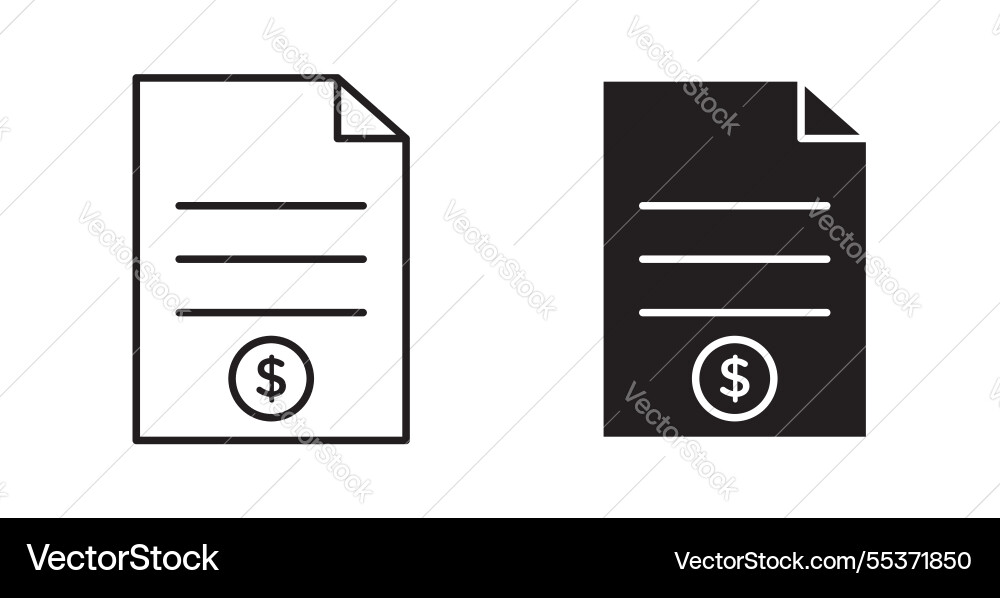 File invoice icon set in thin line for web File invoice icon set in thin line for web vector image