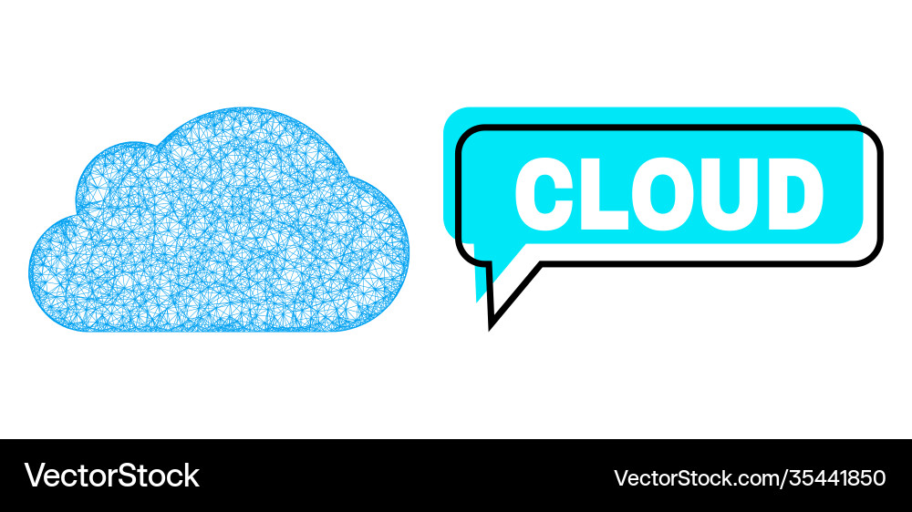 Misplaced cloud message bubble and net icon Misplaced cloud message bubble and net icon vector image
