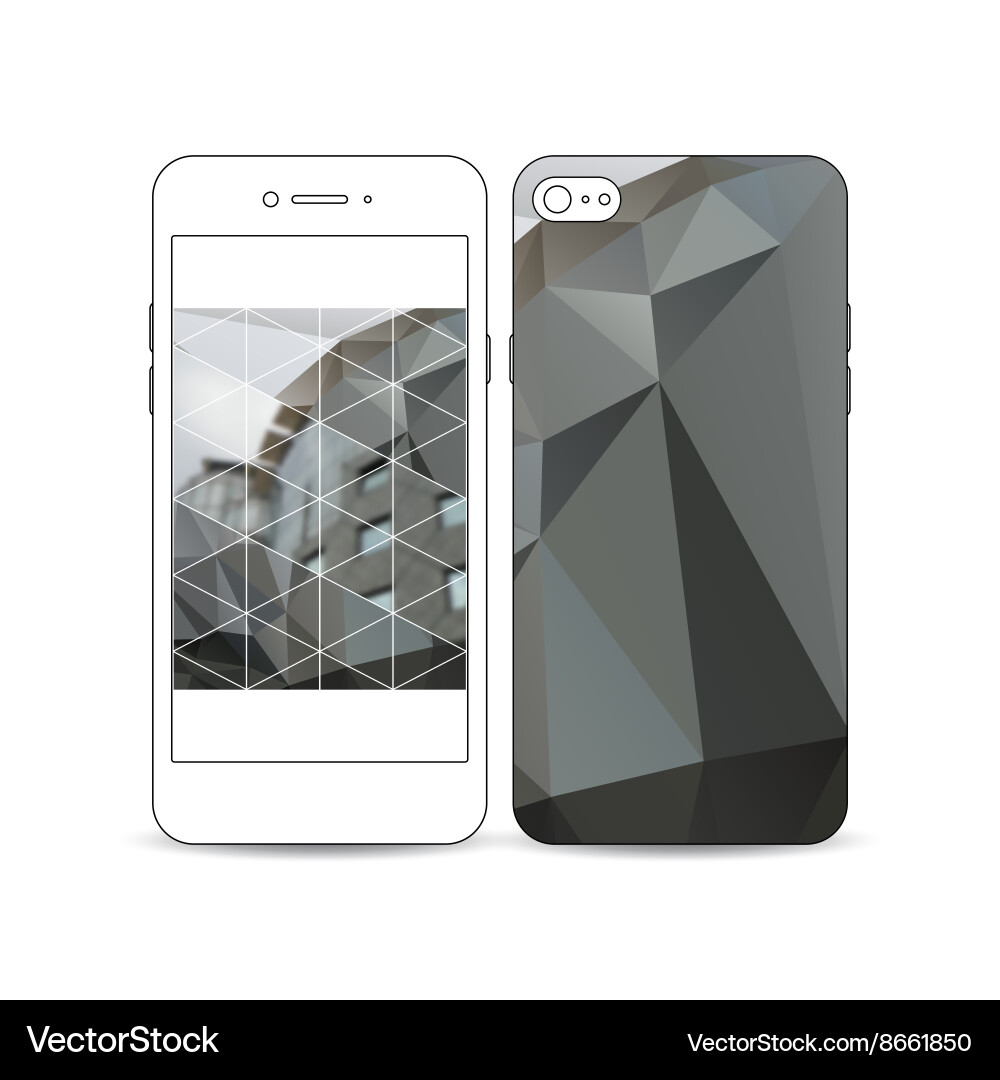 Mobile smartphone with an example of the screen vector image