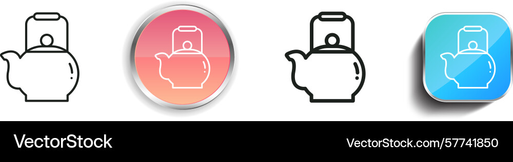 Pot icon thin linear regular and button style vector image
