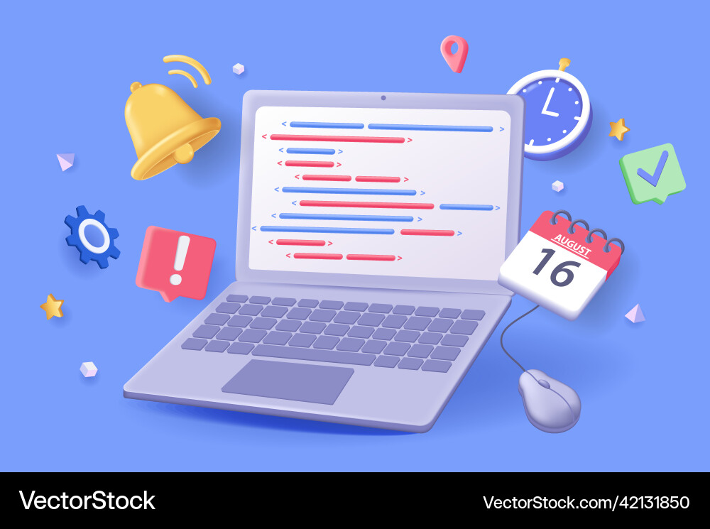 Programming concept 3d Programming concept 3d vector image