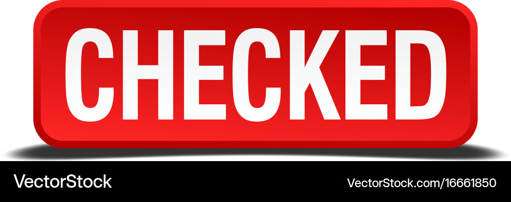 Red Checkmark Square Button vector image